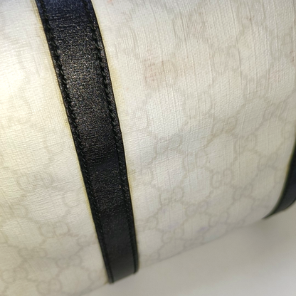 GUCCI Joy White Coated Canvas Monogram Handbag Golden hardware-(SKU)-942429656