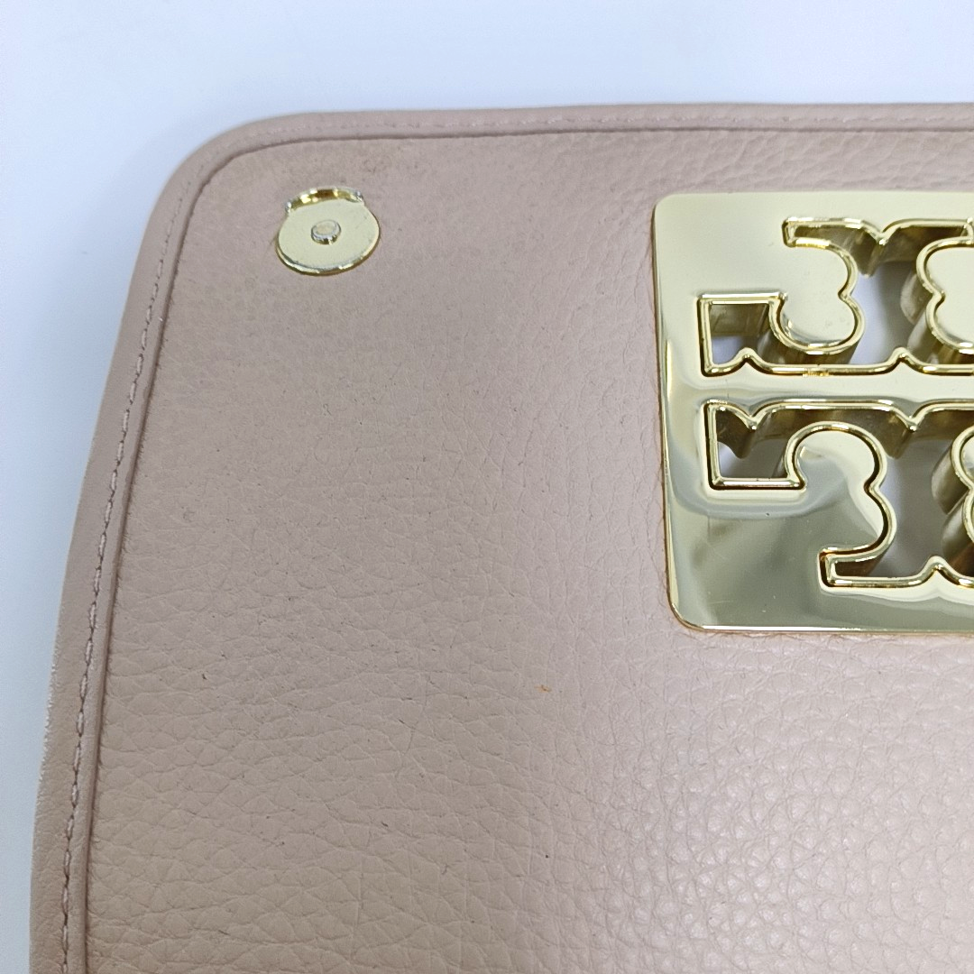 TORY BURCH Britten Light Pink Leather Crossbody Bag Single Shoulder Bag Silver Hardware Removable shoulder strap-(SKU)-942795681