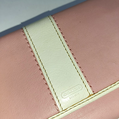 COACH Pink Leather Embossed Handbag Silver Hardware Vintage model-(SKU)-935675321