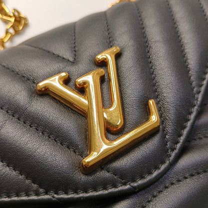 LOUIS VUITTON NEW WAVE Small Black Leather Quilted Shoulder Bag Crossbody with Detachable Strap-(SKU)-965392213