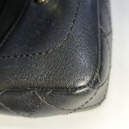 CHANEL NOW AND FOREVER Black Lamb Skin Quilted Crossbody, Shoulder Bag with Golden Hardware 27 Clasp-(SKU)-14471021