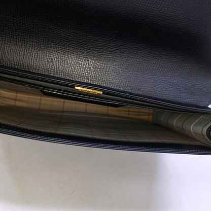 BURBERRY Black Leather Clutch Golden hardware-(SKU)-948252545