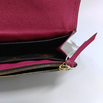 LOUIS VUITTON EMILIE Brown coated canvas vintage wallet Golden hardware-(SKU)-960163038