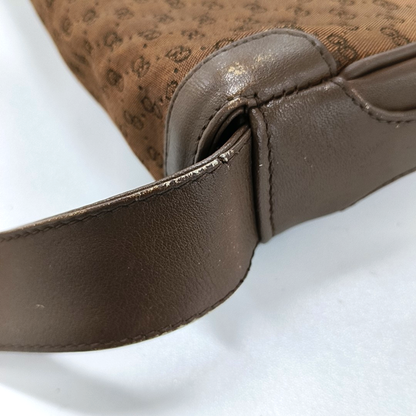 GUCCI GG Messenger Brown Canvas Monogram Shoulder Bag Golden hardware Vintage model-(SKU)-13122359