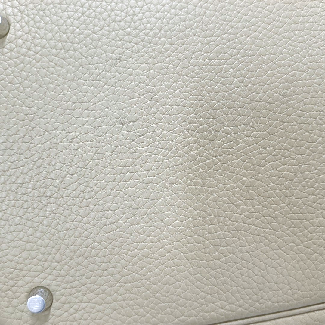 HERMÈS Picotin Lock 22 Khaki Clemence Leather Basket Handbag with Silver Hardware and X Engraving-(SKU)-955859168