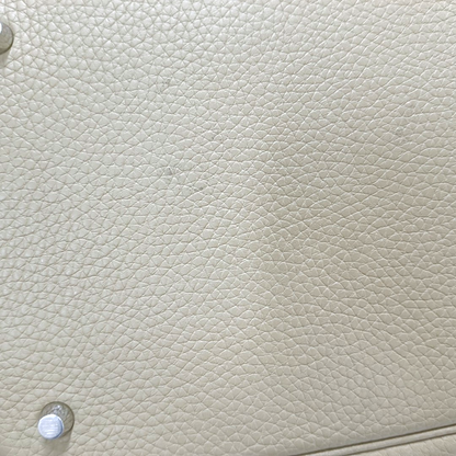 HERMÈS Picotin Lock 22 Khaki Clemence Leather Basket Handbag with Silver Hardware and X Engraving-(SKU)-955859168