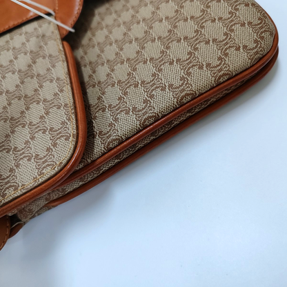 CELINE Brown Coated Canvas Single Shoulder Bag Crossbody Bag Golden hardware Removable shoulder strap-(SKU)-957821065