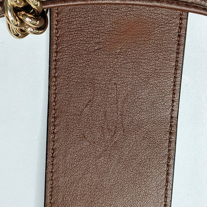 GUCCI Padlock Medium Brown Coated Canvas Monogram Shoulder Bag Handbag Golden Hardware-(SKU)-969086210