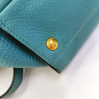 PRADA Twin Blue Cowhide Logo Single Shoulder Bag Handbag Crossbody Bag Ruthenium color hardware Removable shoulder strap-(SKU)-956216125