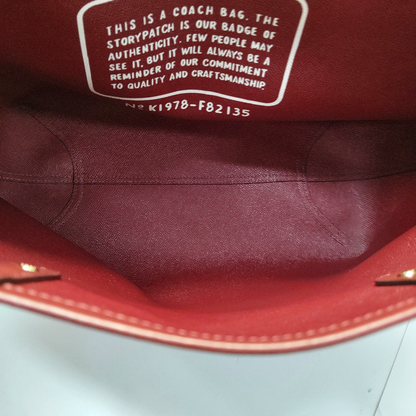 COACH CITY TOTE Red Coated Canvas Carriage Single Shoulder Bag Tote Bag Golden hardware-(SKU)-930901244