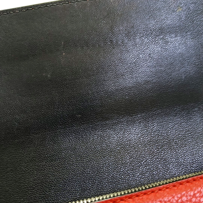 CELINE Red Leather Wallet Silver Hardware-(SKU)-959079307