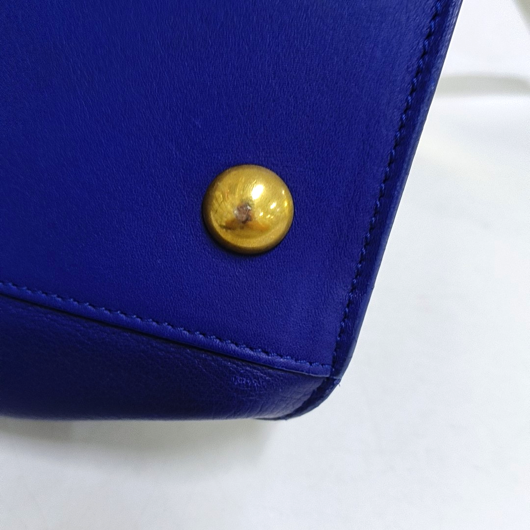YSL CHYC Y LIGNE Medium size Dark Blue Leather Handbag Golden hardware-(SKU)-955766703