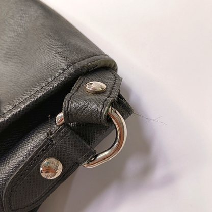 LOUIS VUITTON ALEX Black Cowhide Single Shoulder Bag Crossbody Bag Silver Hardware-(SKU)-959606640