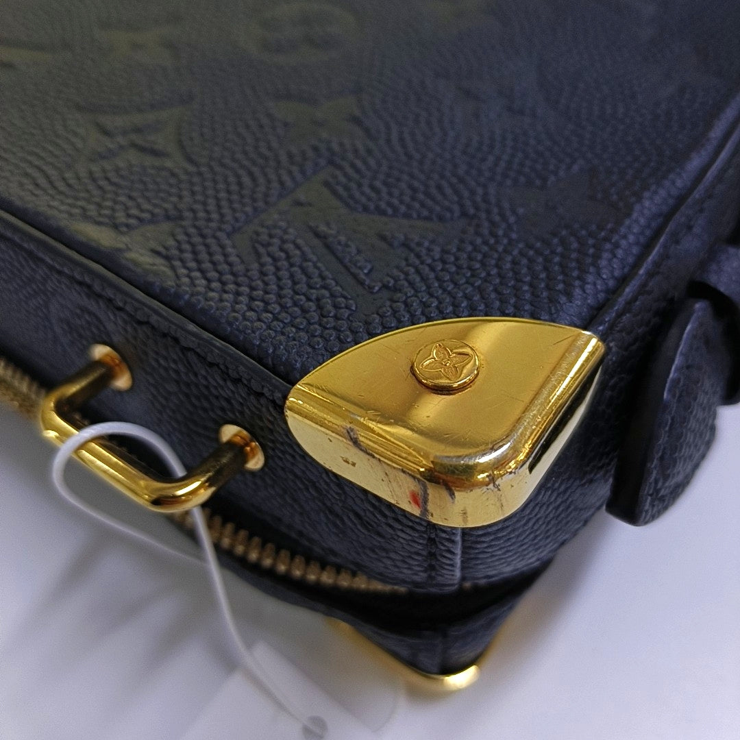 LOUIS VUITTON TRUNK Black Cowhide Messenger Bag Crossbody Bag Handbag Shoulder Bag Golden Hardware Removable Shoulder Strap-(SKU)-967326841