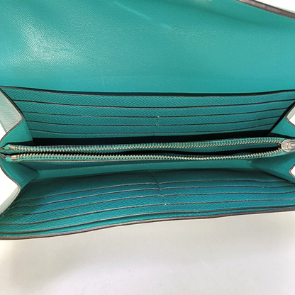 HERMÈS Constance Verona Green Epsom Calfskin Wallet, Green Hardware, A-(SKU)-945960942