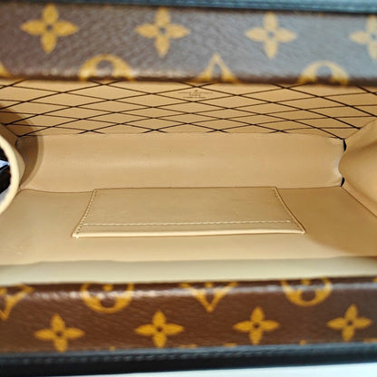 LOUIS VUITTON PETITE MALLE Brown Coated Canvas Monogram Crossbody Shoulder Bag Golden Hardware Removable Strap-(SKU)-969285537