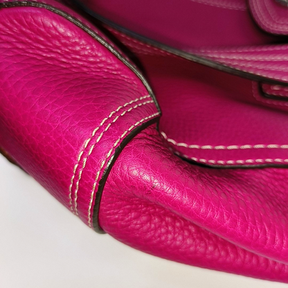 COACH Tote bag Hot Pink Leather Shoulder and Handbag Silver Hardware-(SKU)-933278329
