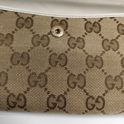 GUCCI Lovely Khaki Canvas Monogrammed Coin Purse Golden hardware-(SKU)-928591685