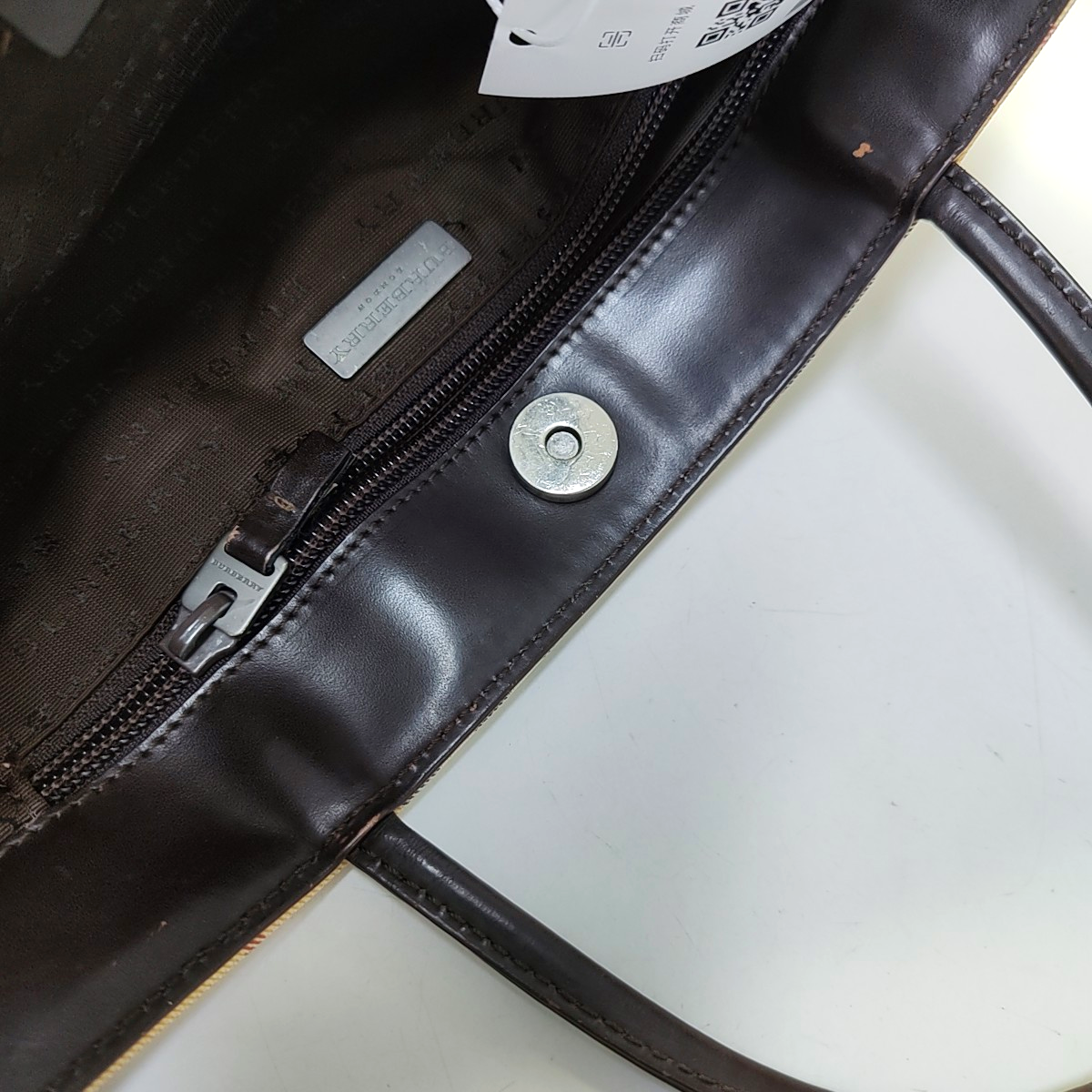 BURBERRY Canterbury Khaki Coated Canvas Handbag Ruthenium color hardware-(SKU)-944791843