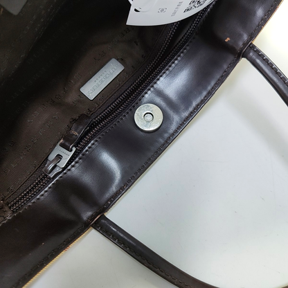 BURBERRY Canterbury Khaki Coated Canvas Handbag Ruthenium color hardware-(SKU)-944791843