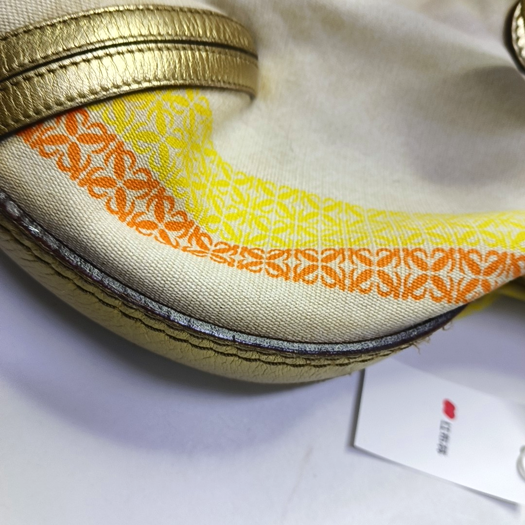 LOEWE Multicolor Canvas Floral Single Shoulder Bag Handbag Golden hardware Removable shoulder strap-(SKU)-942450620