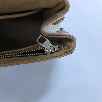 LOUIS VUITTON CLUNY Mini Beige EPI Leather Crinkle Cluny Crossbody Bag Handbag Shoulder Bag Silver Hardware Removable Strap Full Accessories-(SKU)-965650652