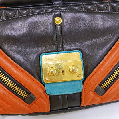 Miu Miu Teal Green Lamb Leather Quilted Shoulder and Crossbody Bag Golden hardware-(SKU)-960406389