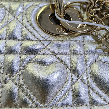 DIOR Lady Dior Small Champagne Lamb Skin Quilted Four Compartments Shoulder Bag Tote Crossbody Bag with Detachable Strap-(SKU)-969145755