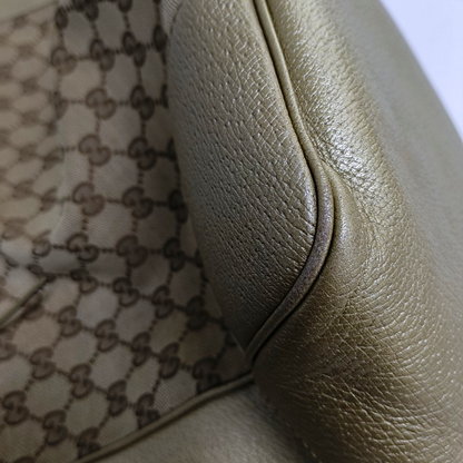 GUCCI Bree Medium size Khaki Canvas Tote Bag Silver Hardware-(SKU)-948482919