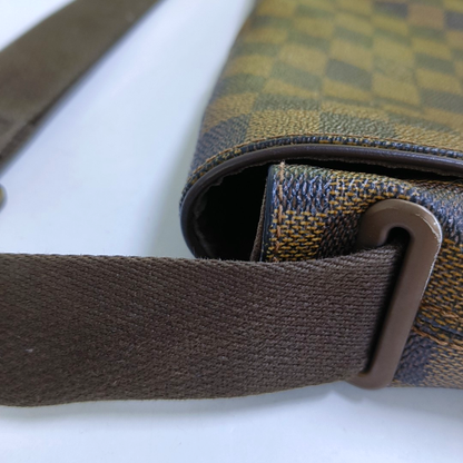 LOUIS VUITTON BROOKLYN Medium size Brown Coated Canvas Checkerboard Crossbody Shoulder Bag Golden hardware-(SKU)-960589506
