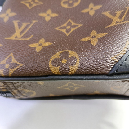 LOUIS VUITTON UTILITY SIDE Brown Coated Canvas Monogram Vernis Camera Bag Fanny Pack Crossbody Bag Shoulder Bag Adjustable Strap Black Hardware 2 Removable Shoulder Straps-(SKU)-945801614