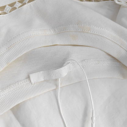 Chloé Mcode Summer white cotton ladies short-sleeved mid-length dress-(SKU)-935763972