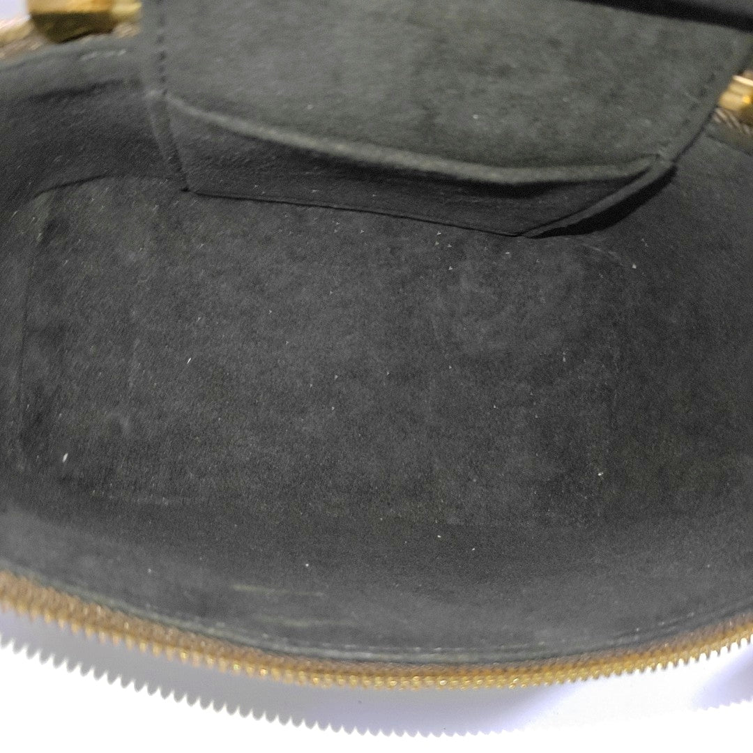 LOUIS VUITTON VANITY CHAIN POUCH Small Brown Coated Canvas Monogram Vernis Cosmetic Bag Shoulder Bag Crossbody Bag Handbag Gold Hardware Removable Shoulder Strap-(SKU)-966448523