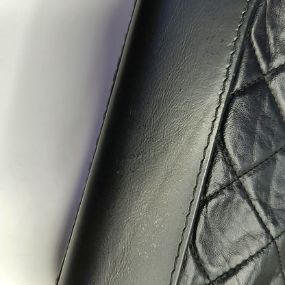 CHANEL GABRIELLE Small Black Leather Quilted Chain Bag Crossbody Bag, Single Shoulder Bag, Handbag, Gold and Silver Rhodium-Plated Hardware, 24 Clasp, Detachable Shoulder Strap-(SKU)-957601167