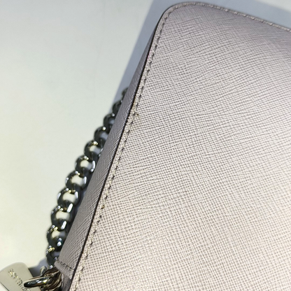 MICHAEL KORS Camera Bag Medium size Light Purple Leather Embossed Single Shoulder Crossbody Bag Silver Hardware-(SKU)-942697906