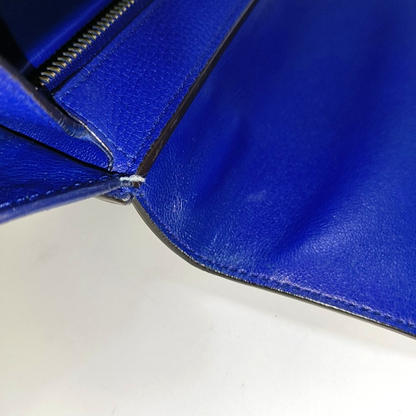 CELINE TRAPEZE Small size Blue Calfskin Swing Bag Single Shoulder Bag Handbag Golden hardware Removable shoulder strap-(SKU)-14291414