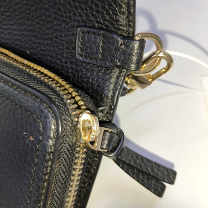 TORY BURCH Taylor Black leather crossbody bag handbag Golden hardware Removable shoulder strap-(SKU)-940194688