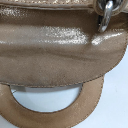 DIOR Lady Dior Mini Khaki Lamb Skin Cannage Quilted Hobo Shoulder Bag Handbag Crossbody Bag 18 Clasp Silver Hardware Removable Shoulder Strap-(SKU)-967132120