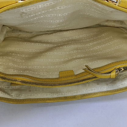 CELINE BOOGIE Yellow Canvas Tote Bag Silver Hardware-(SKU)-952465715