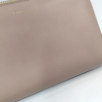 Chloé Baylee Nude Pink Cow Leather Wallet Golden hardware-(SKU)-954587159