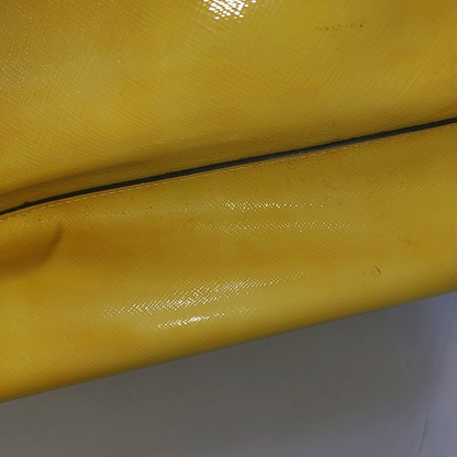 PRADA Double Yellow cowhide logo cross-grain shoulder bag Golden hardware Removable shoulder strap-(SKU)-945527362