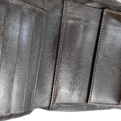 FENDI 棕色帆布双F钱包-(SKU)-960315050