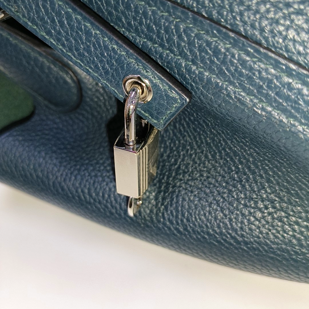 HERMÈS Picotin Lock 18 Rousseau Green Clemence Leather Tote Bag Silver Hardware C Clasp-(SKU)-965271626