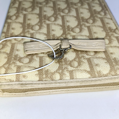 DIOR Khaki coated canvas monogram clutch-(SKU)-943562278
