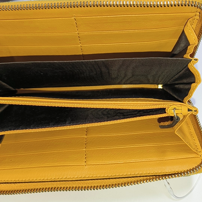GUCCI Microguccissima Yellow Patent Leather Monogrammed Embossed Wallet Golden hardware-(SKU)-953012842