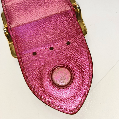 BURBERRY Buckle Fuchsia Leather Shoulder Tote Crossbody Bag Golden hardware Removable shoulder strap-(SKU)-954093592