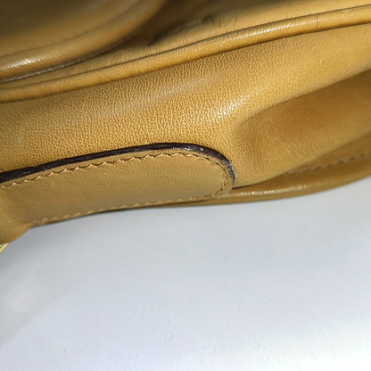 CELINE Brown Leather Single Shoulder Bag Crossbody Bag Silver Hardware-(SKU)-14353451