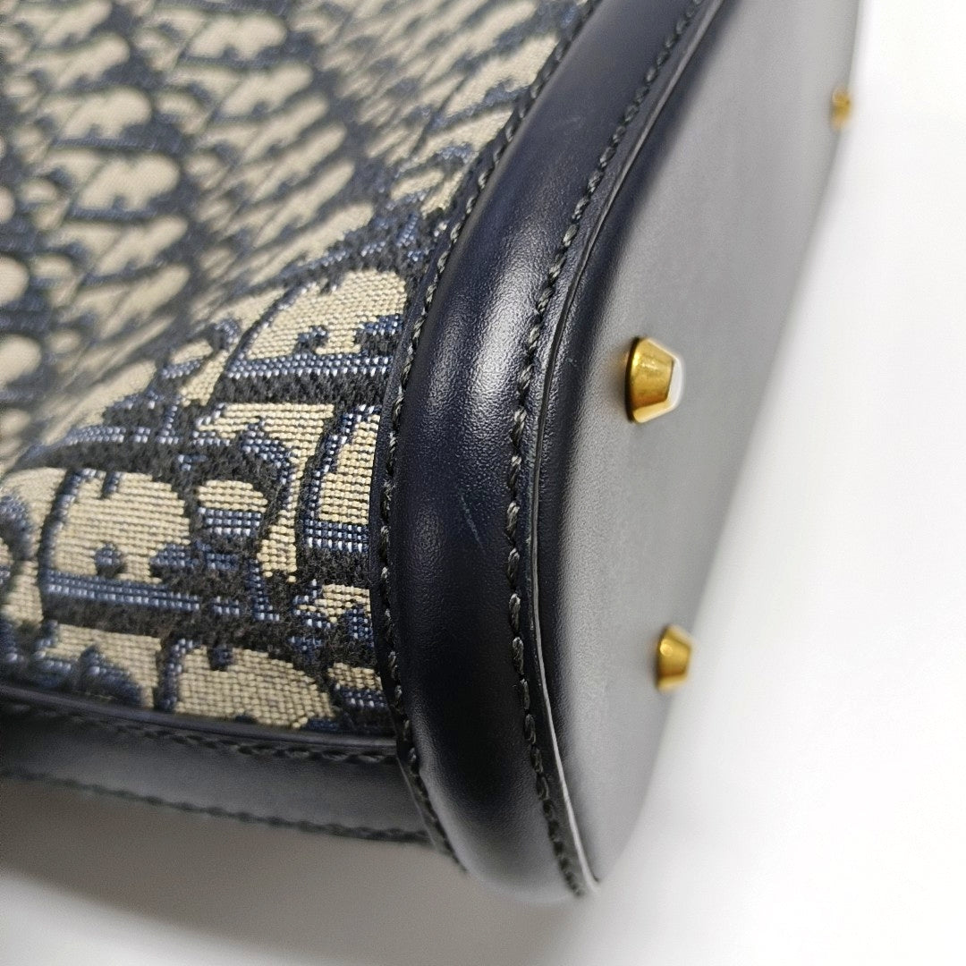 DIOR C'Est Dior Medium Gray Canvas Monogram Jacquard Shoulder Bag with Chain Strap, Gold Hardware, 2 Removable Shoulder Straps-(SKU)-956765138