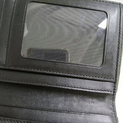 MCM Black Coated Canvas Stud Wallet Silver Hardware-(SKU)-938652403