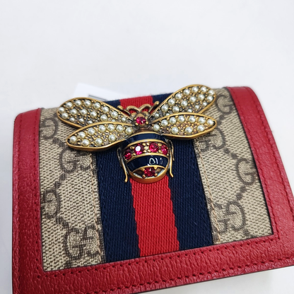 GUCCI Queen Margaret Beige Canvas Monogram Wallet Golden hardware Complete Accessories-(SKU)-949493717